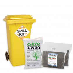 120 Litre General Purpose Spill Kit with in Wheeled Bin with LW30 Granules