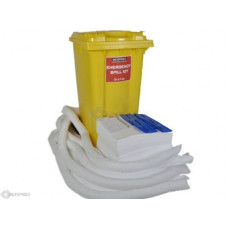 800 Litre Oil and Fuel Spill Kit in Mobile Roll Top Bin 