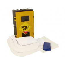 50 Litre Oil and Fuel Spill Kit in a Durable Wall Cabinet