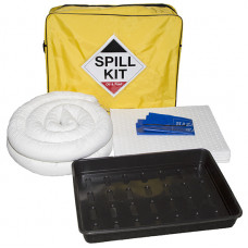 50 Litre Oil and Fuel Spill Kit in Yellow Shoulder Bag with Drip Tray