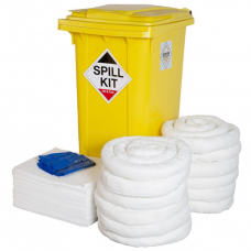 240 Litre Oil and Fuel Only Spill Kit in Wheeled Bin